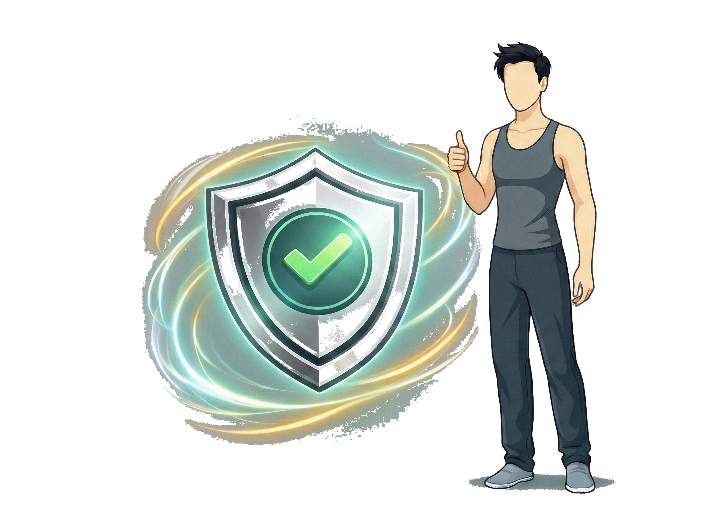 Character protected by a warm privacy aura